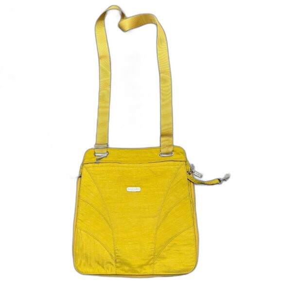 Baggallini Expandable Messenger Crossbody Bag Kiwi Yellow Nylon Sample Product - Picture 1 of 9